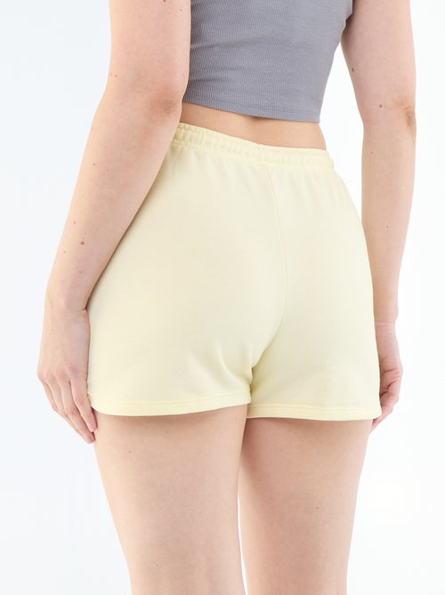 Pantalón corto corto de algodón liso con cordón - Kiabi