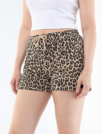 Pantalón corto en algodón liso con cordón