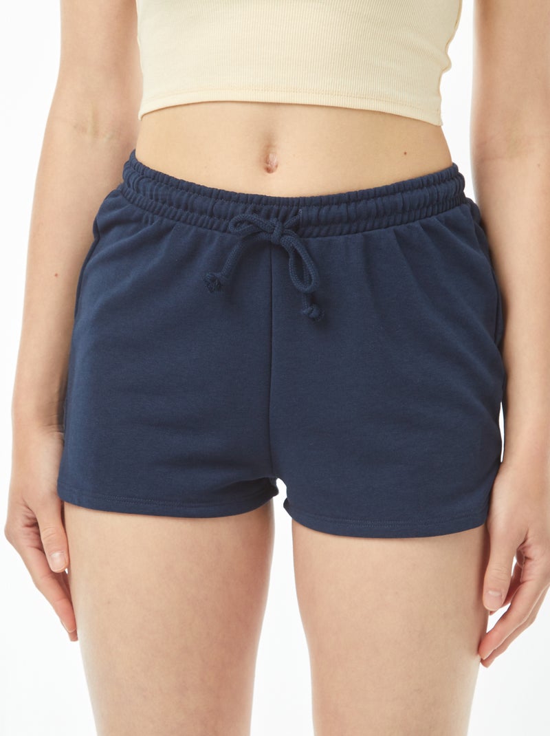 Pantalón corto corto de chándal ligero liso Azul - Kiabi