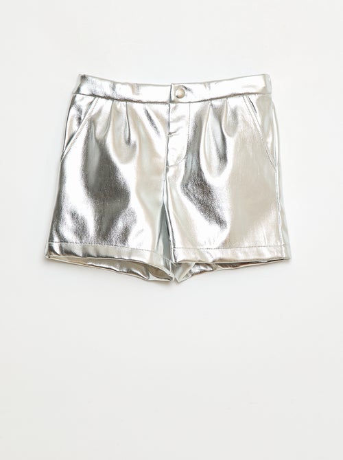 Pantalón corto corto de polipiel - Kiabi