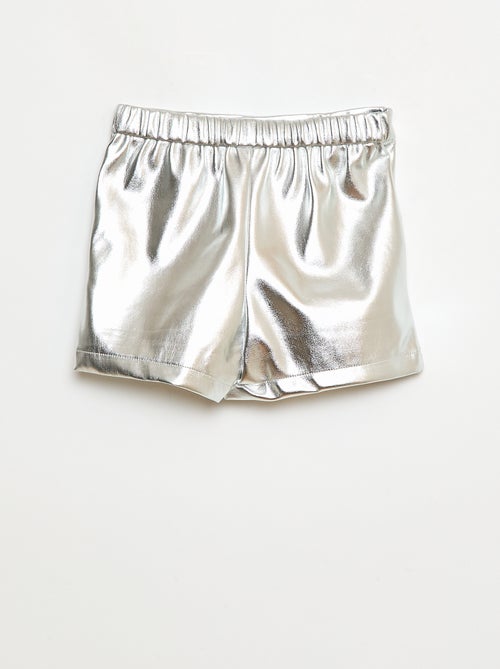 Pantalón corto corto de polipiel - Kiabi