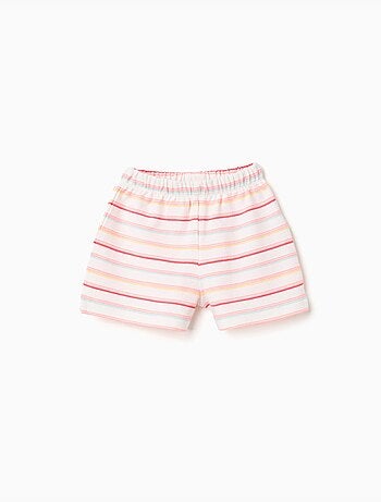Pantalón corto de algodón a rayas con cintura elástica