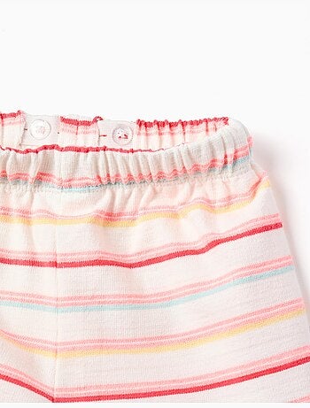 Pantalón corto de algodón a rayas con cintura elástica