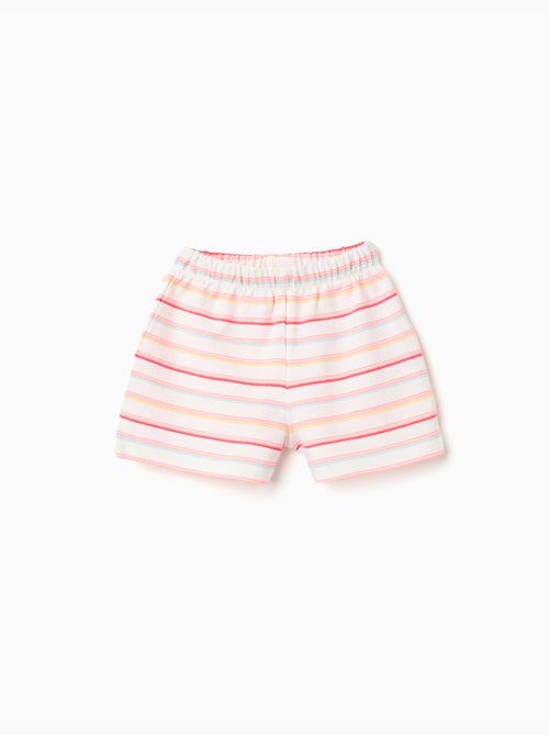 Pantalón corto de algodón a rayas con cintura elástica - Kiabi