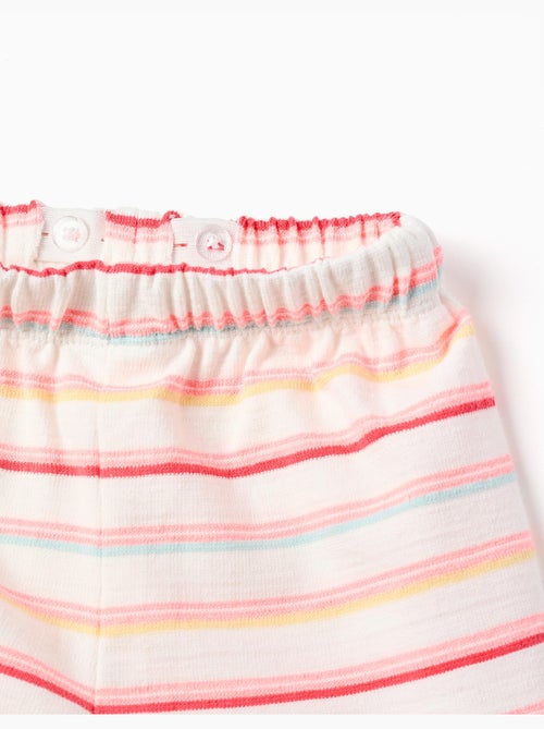 Pantalón corto de algodón a rayas con cintura elástica - Kiabi