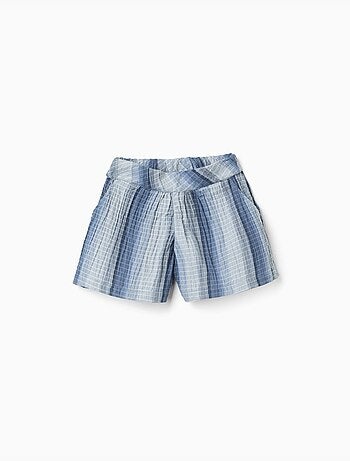 Pantalón corto de algodón a rayas y con cintura elástica