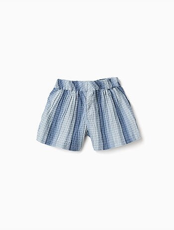 Pantalón corto de algodón a rayas y con cintura elástica