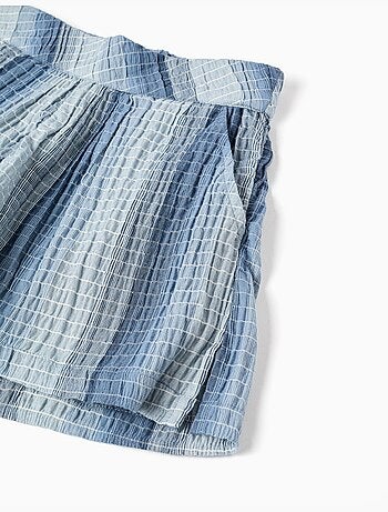 Pantalón corto de algodón a rayas y con cintura elástica