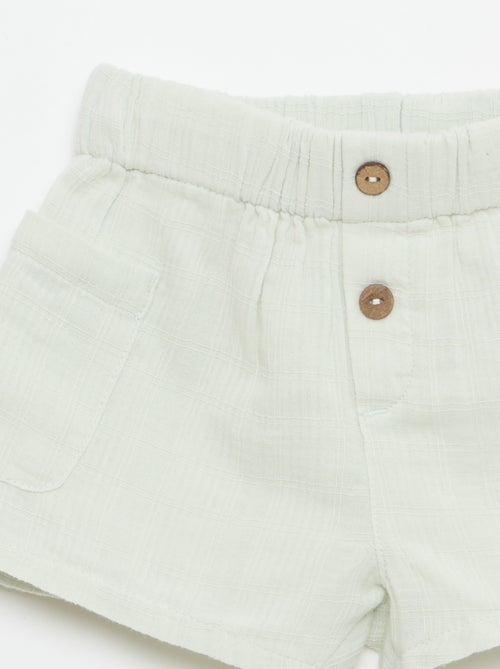 Pantalón corto de algodón con 2 bolsillos de parche - Kiabi