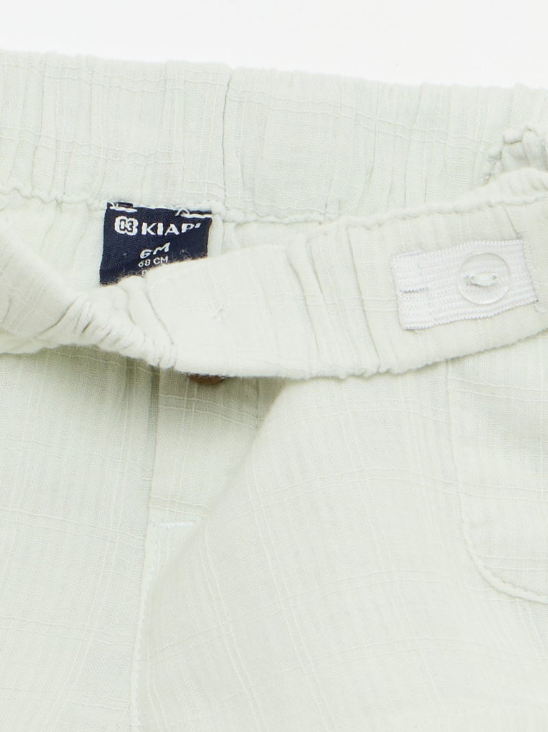 Pantalón corto de algodón con 2 bolsillos de parche Azul - Kiabi