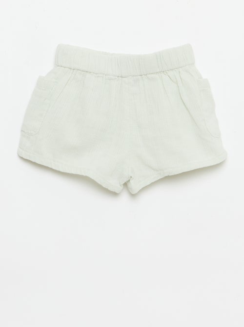 Pantalón corto de algodón con 2 bolsillos de parche - Kiabi