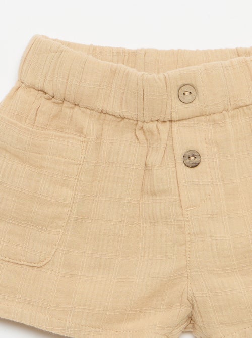 Pantalón corto de algodón con 2 bolsillos de parche - Kiabi