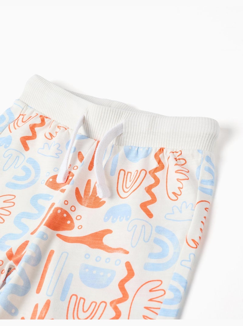 Pantalón corto de algodón con estampado Blanco - Kiabi