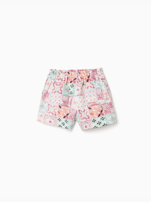 Pantalón corto de algodón con estampado de azulejos - Kiabi