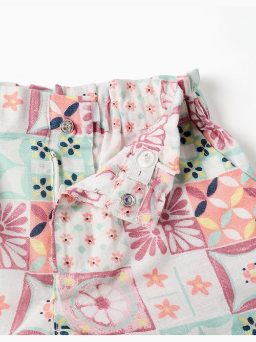 Pantalón corto de algodón con estampado de azulejos - Kiabi