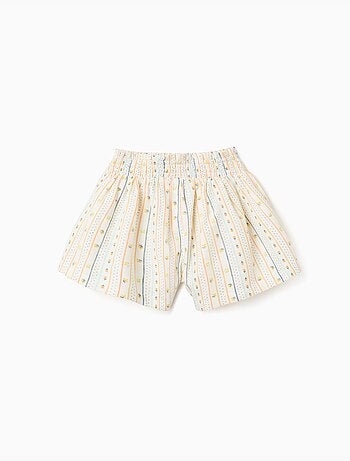 Pantalón corto de algodón con estampado floral y cintura elástica