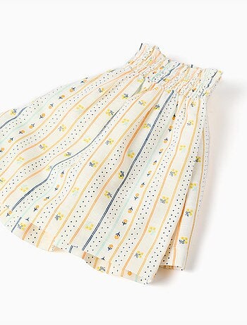 Pantalón corto de algodón con estampado floral y cintura elástica