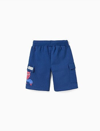 Pantalón corto de algodón con estampado Spider-Man y bolsillos cargo