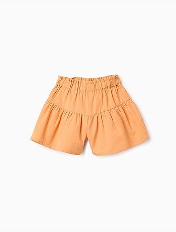 Pantalón corto de algodón con forro y cintura paperbag