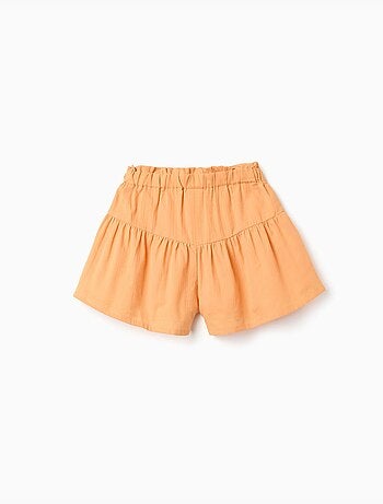 Pantalón corto de algodón con forro y cintura paperbag
