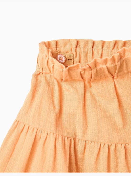 Pantalón corto de algodón con forro y cintura paperbag - Kiabi