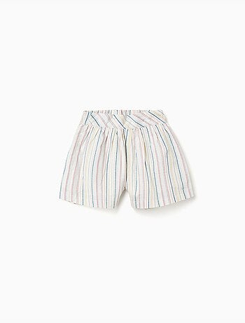 Pantalón corto de algodón con rayas étnicas B&S