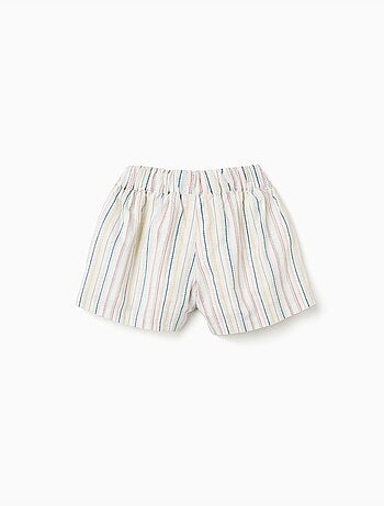 Pantalón corto de algodón con rayas étnicas B&S