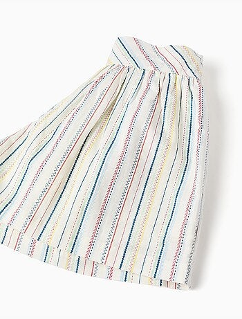 Pantalón corto de algodón con rayas étnicas B&S