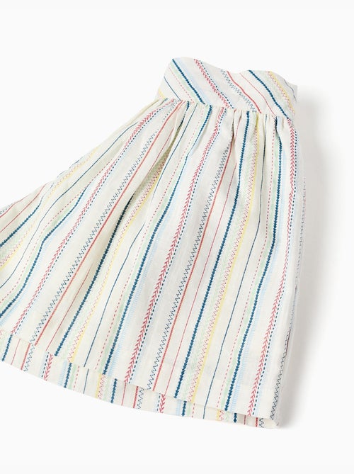 Pantalón corto de algodón con rayas étnicas B&S - Kiabi