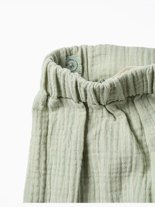 Pantalón corto de algodón con ribete de ric rac - Kiabi Pantalón corto de algodón con ribete de ric rac - Kiabi