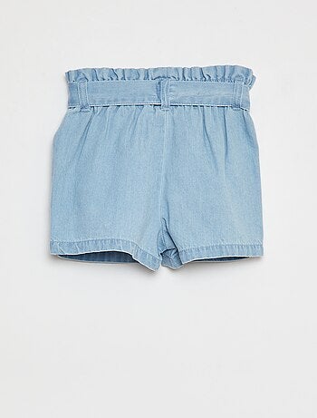 Pantalón corto de algodón efecto denim