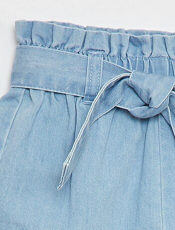 Pantalón corto de algodón efecto denim