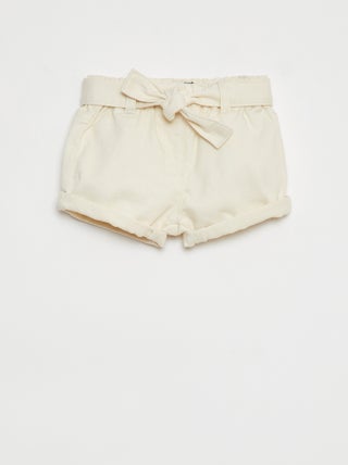 Pantalón corto de algodón efecto denim
