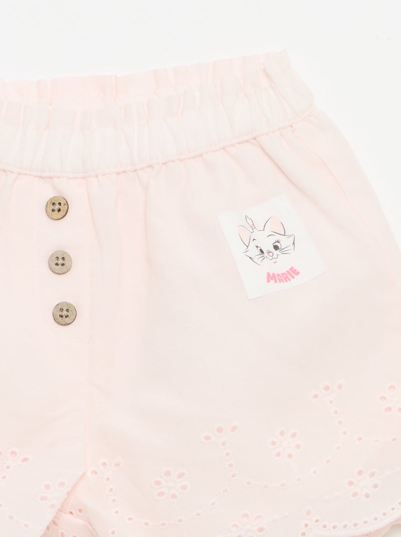 Pantalón corto de algodón 'Marie' 'Disney' Rosa - Kiabi