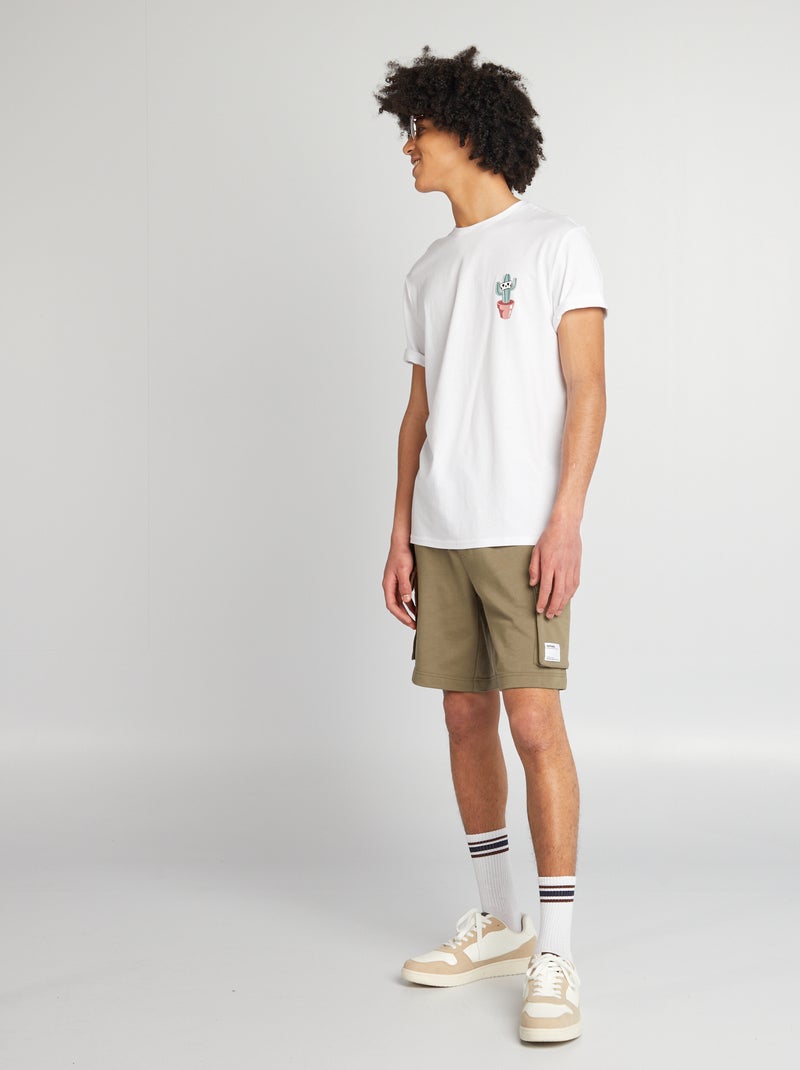 Pantalón corto de algodón multibolsillos GRIS - Kiabi
