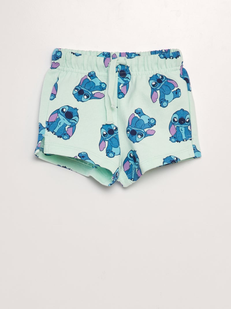 Pantalón corto de algodón 'Stitch' VERDE - Kiabi