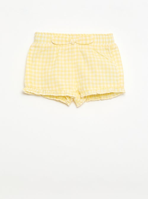 Pantalón corto de algodón tejido en algodón y lino - Kiabi