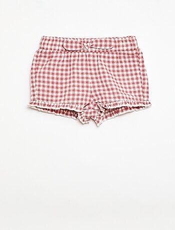 Pantalón corto de algodón tejido en algodón y lino