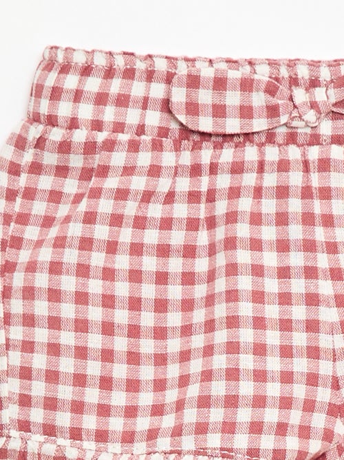 Pantalón corto de algodón tejido en algodón y lino - Kiabi