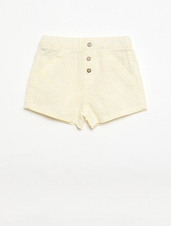 Pantalón corto de algodón y lino