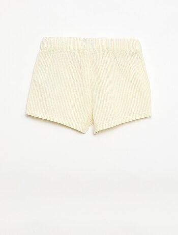 Pantalón corto de algodón y lino