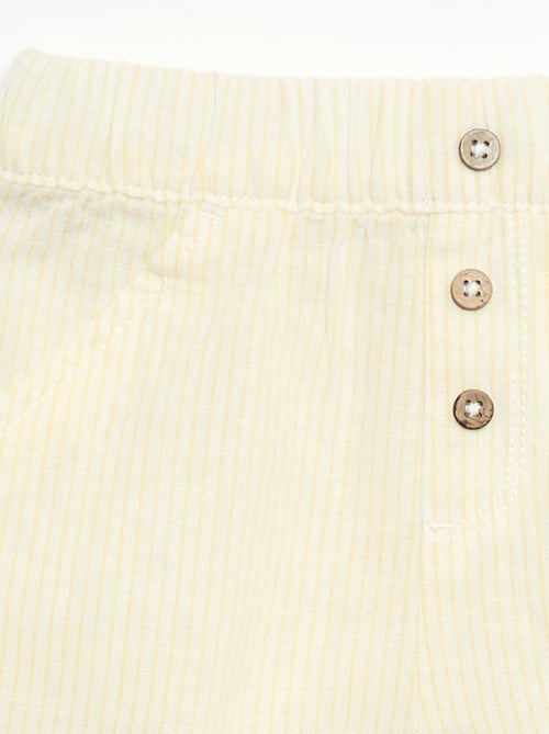 Pantalón corto de algodón y lino - Kiabi