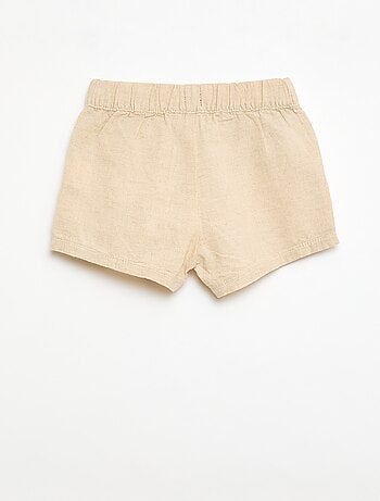 Pantalón corto de algodón y lino