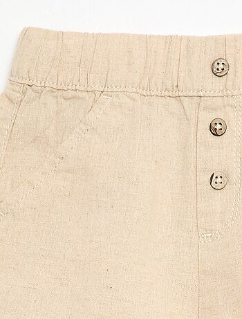 Pantalón corto de algodón y lino