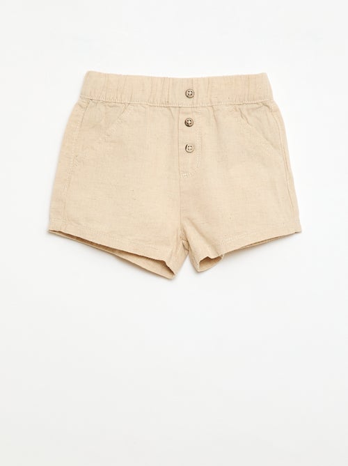 Pantalón corto de algodón y lino - Kiabi