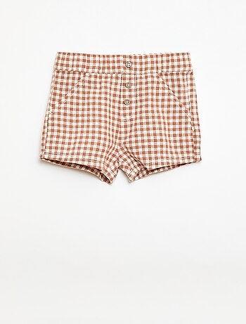 Pantalón corto de algodón y lino