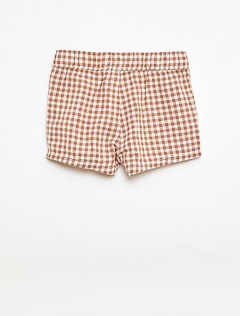 Pantalón corto de algodón y lino