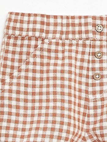 Pantalón corto de algodón y lino