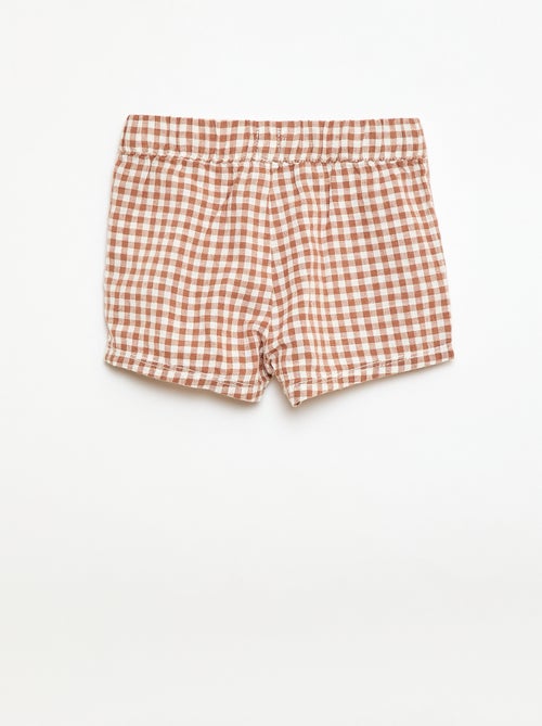 Pantalón corto de algodón y lino - Kiabi