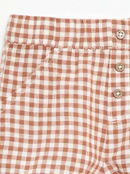 Pantalón corto de algodón y lino - Kiabi